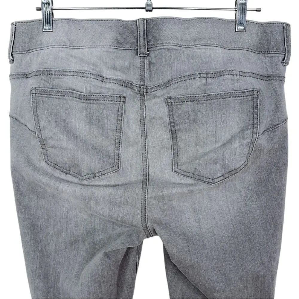 Torrid Bombshell Skinny Jeans sz 14 Short * Ankle High Rise Gray Stretch Denim